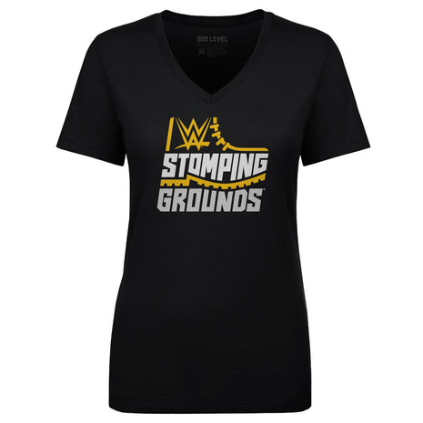 WWE Stomping Grounds Logo Women's WWE V-Neck T-Shirt