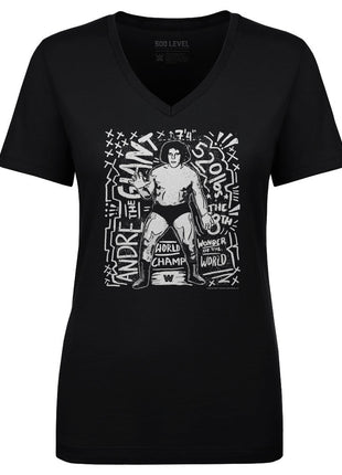 Andre The Giant Graphic WWE Women's V-Neck T-Shirt
