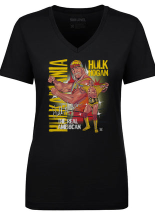 Hulk Hogan The Real American Women's WWE V-Neck T-Shirt