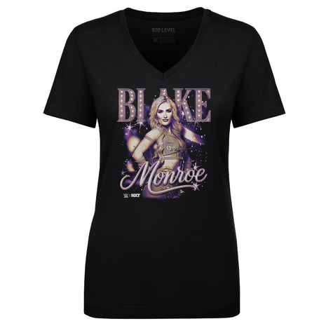 Blake Monroe Sparkle Women's WWE V-Neck T-Shirt
