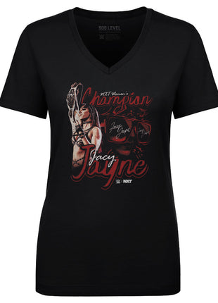 Jacy Jayne WWE NXT Women's Champion Grunge Women's WWE V-Neck T-Shirt