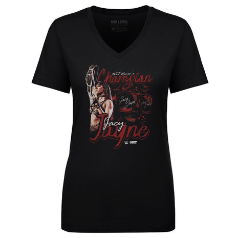 Jacy Jayne WWE NXT Women's Champion Grunge Women's WWE V-Neck T-Shirt