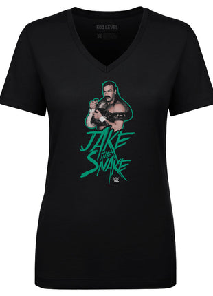 Jake The Snake Name Pose Women's WWE V-Neck T-Shirt
