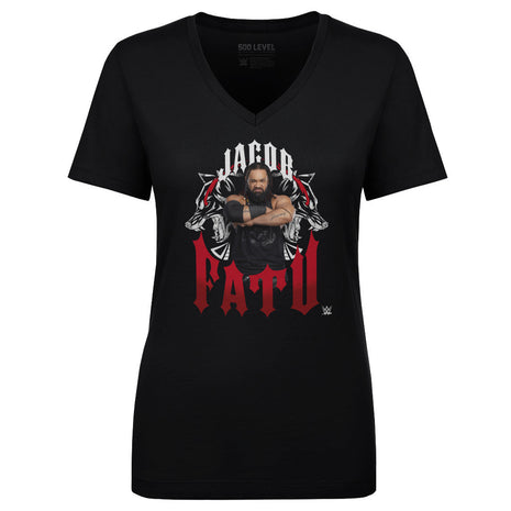 Jacob Fatu Werewolf Tribal Women's WWE V-Neck T-Shirt