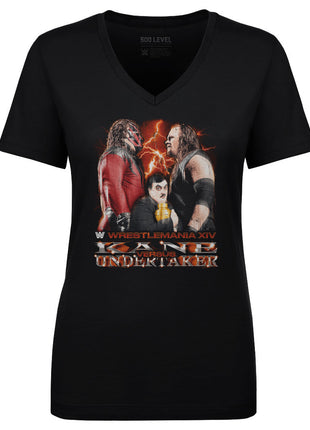 WrestleMania XIV Undertaker Vs. Kane Women's WWE V-Neck T-Shirt