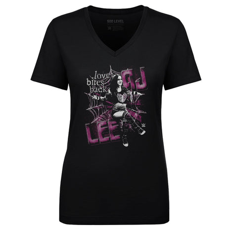 AJ Lee Spider Web Women's WWE V-Neck T-Shirt