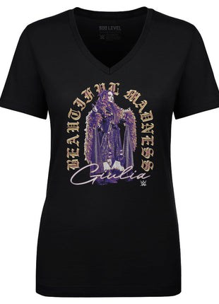 Giulia Beautiful Madness Old English Women's WWE V-Neck T-Shirt