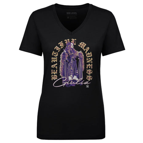 Giulia Beautiful Madness Old English Women's WWE V-Neck T-Shirt