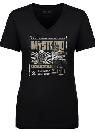 Rey Mysterio Comic Graphic Women's WWE V-Neck T-Shirt