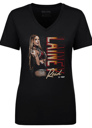 Lainey Reid Vertical Name Women's WWE V-Neck T-Shirt