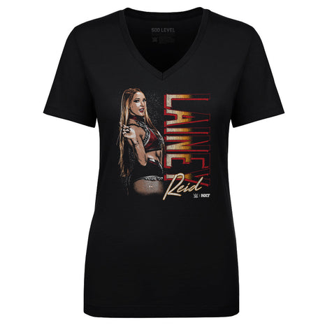 Lainey Reid Vertical Name Women's WWE V-Neck T-Shirt