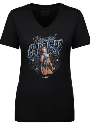 Kendal Grey Superstar Name Women's WWE V-Neck T-Shirt