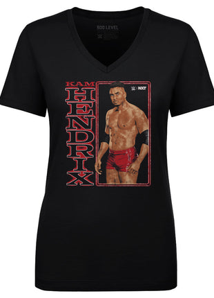 Kam Hendrix WWE Vertical Name Women's WWE V-Neck T-Shirt