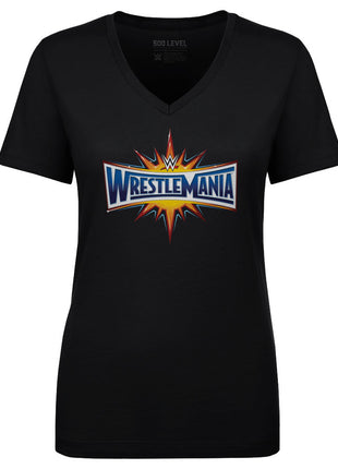 WWE WrestleMania 2017 Logo Women's WWE V-Neck T-Shirt
