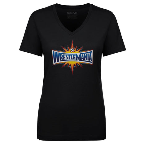 WWE WrestleMania 2017 Logo Women's WWE V-Neck T-Shirt