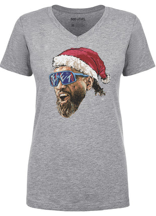 Jey Uso YEET Santa Hat Women's WWE V-Neck T-Shirt
