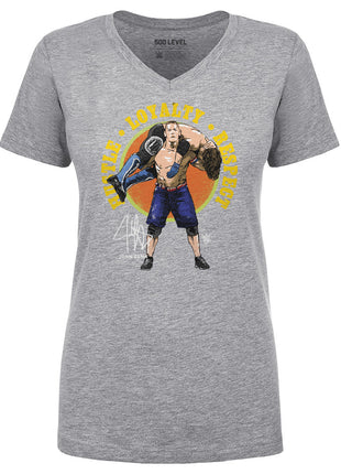 John Cena Hustle Loyalty Respect WWE Women's V-Neck T-Shirt