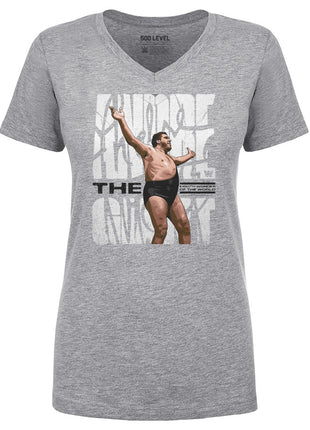 Andre The Giant Celebration WWE Women's V-Neck T-Shirt