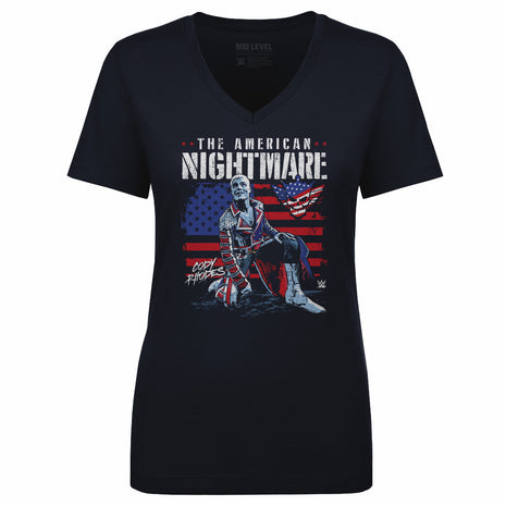 Cody Rhodes American Flag WWE Women's V-Neck T-Shirt