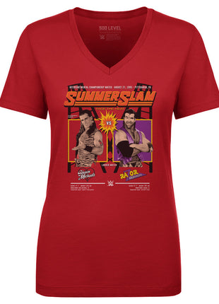 SummerSlam 1995 Match Poster Women's WWE V-Neck T-Shirt