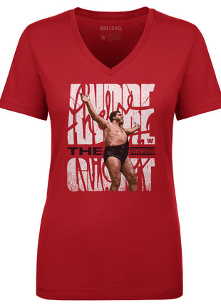 Andre The Giant Celebration WWE Women's V-Neck T-Shirt