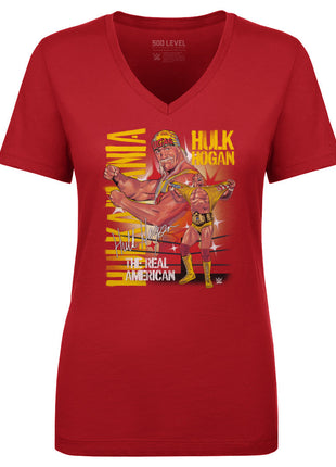 Hulk Hogan The Real American Women's WWE V-Neck T-Shirt