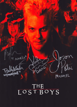 Lost Boys - Jason Patric, Kiefer Sutherland, Alex Winter & Billy Wirth multi-signed 11x17 Photo