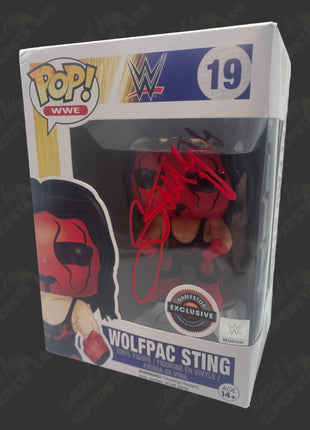 Sting signed WWE Funko POP Figure #19 (Gamestop Exclusive - Wolfpac Sting)