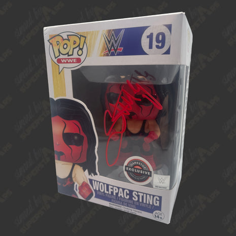 Figura Funko POP de la WWE firmada por Sting n.° 19 (exclusiva de Gamestop - Wolfpac Sting)
