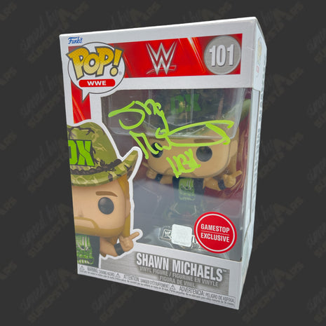 Shawn Michaels signed WWE Funko POP Figure #101 (Gamestop Exclusive w/ JSA)