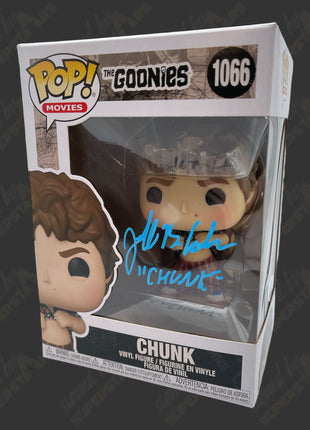 Jeff Cohen (Chunk) signed The Goonies Funko POP Figure #1066 (w/ JSA)