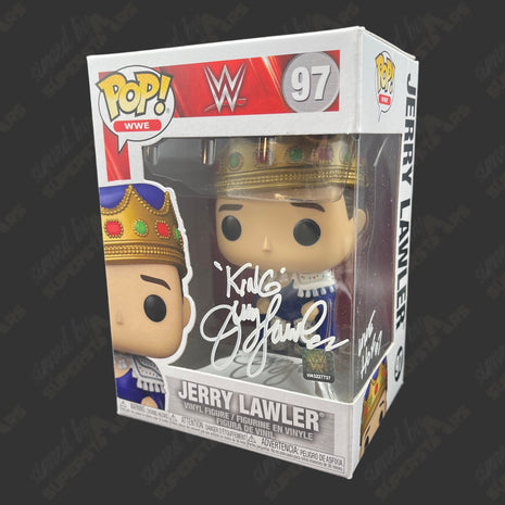 Jerry "The King" Lawler signed WWE Funko POP Figure #97