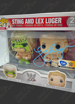 Sting & Lex Luger dual signed WWE Funko POP Figure (FYE Exclusive 2-pack)