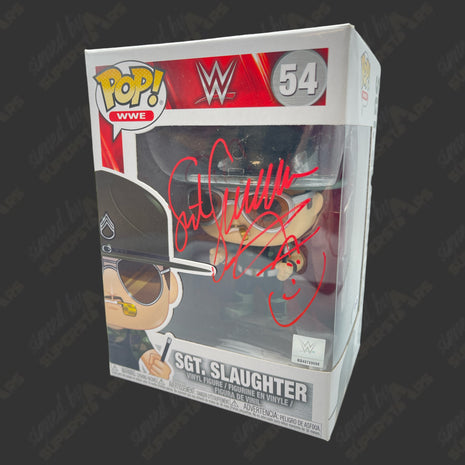Sgt Slaughter signed WWE Funko POP Figure #54
