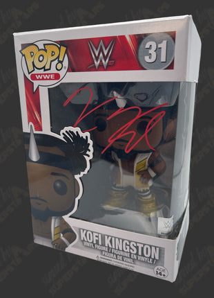 Kofi Kingston signed WWE Funko POP Figure #31