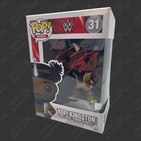 Kofi Kingston signed WWE Funko POP Figure #31