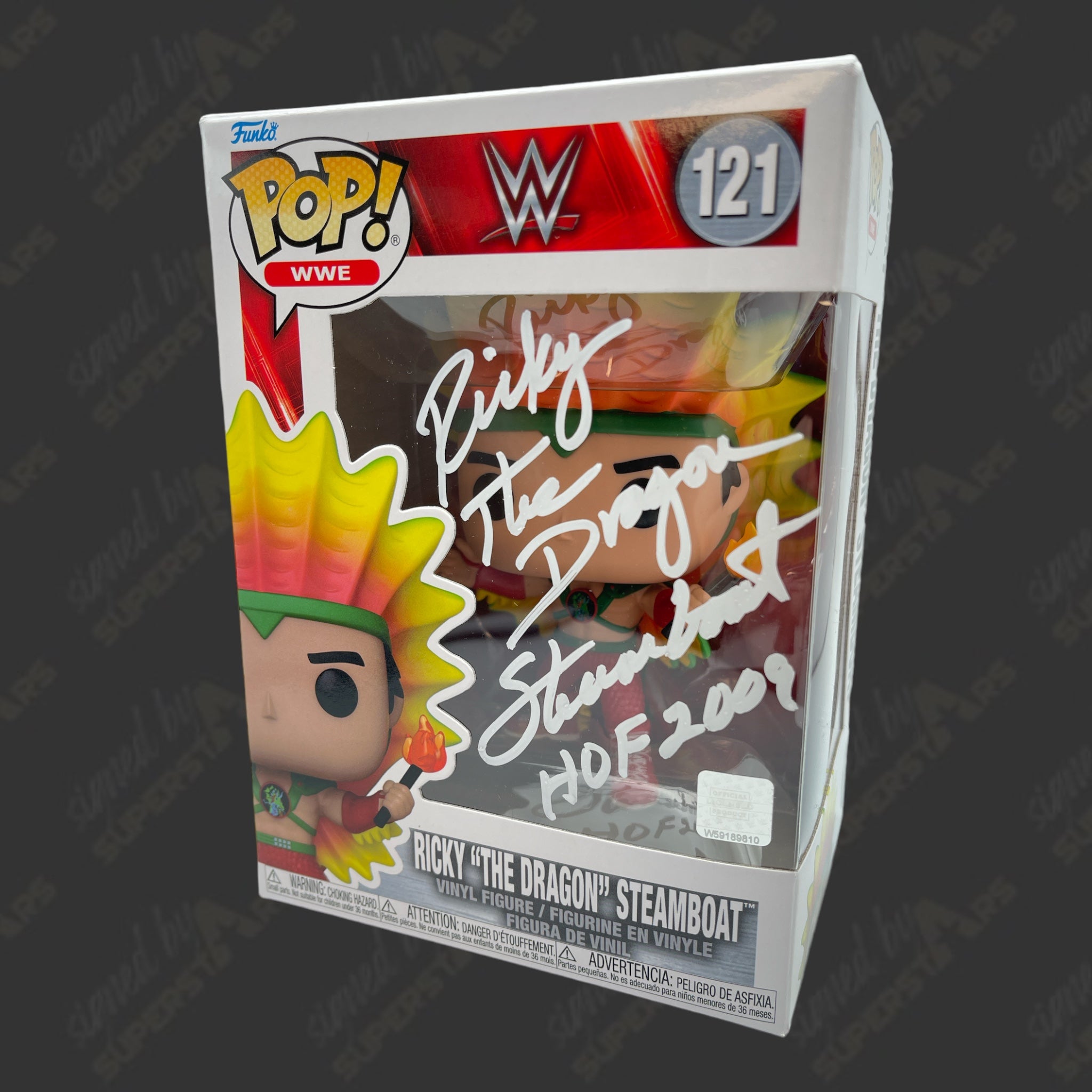 Ricky Steamboat signed WWE Funko POP Figure #121 – Signed By Superstars