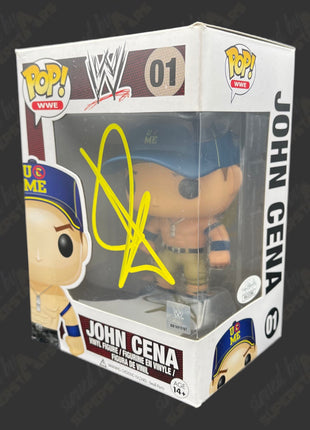 John Cena signed WWE Funko POP Figure #01 (Blue hat w/ JSA)