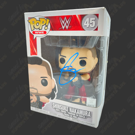 Figura Funko POP de la WWE firmada por Shinsuke Nakamura n.° 45