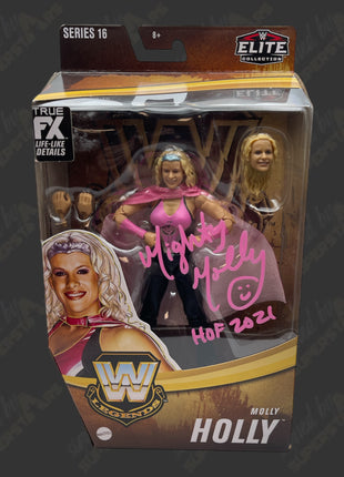 Molly Holly signed WWE Elite Action Figure Series 16 (w/ Protector)