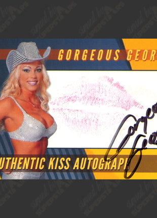 Gorgeous George signed Kiss Card with Lipstick