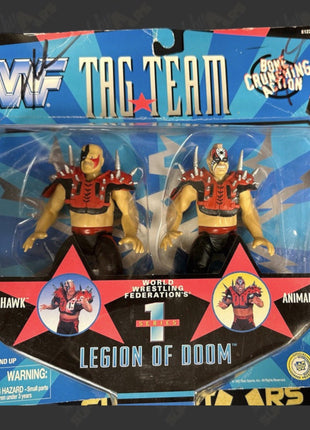 Legion of Doom - Hawk & Animal dual signed WWF Tag Team Series 1 Action Figure