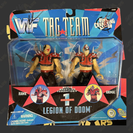 Legion of Doom - Hawk & Animal dual signed WWF Tag Team Series 1 Action Figure