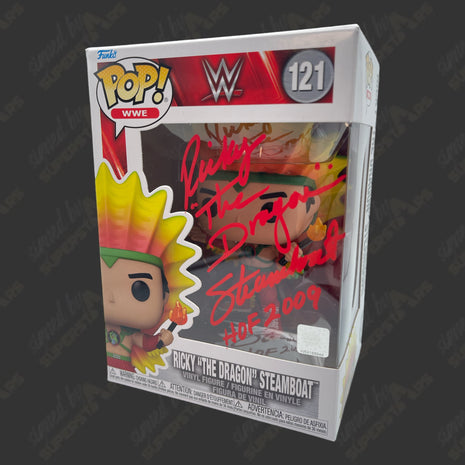 Ricky Steamboat signed WWE Funko POP Figure #121