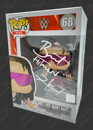 Bret Hart signed WWE Funko POP Figure #68 (w/ PSA)