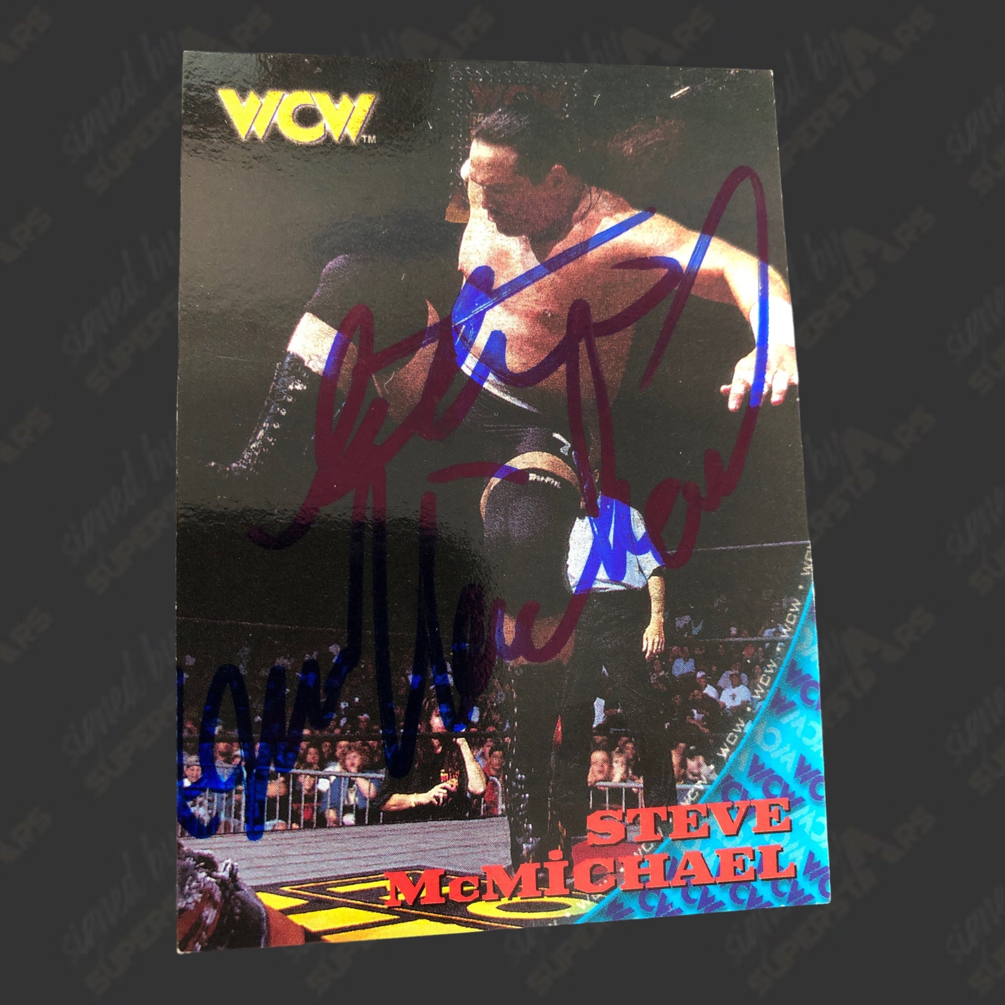 Steve McMichael signed WCW trading card – Signed By Superstars