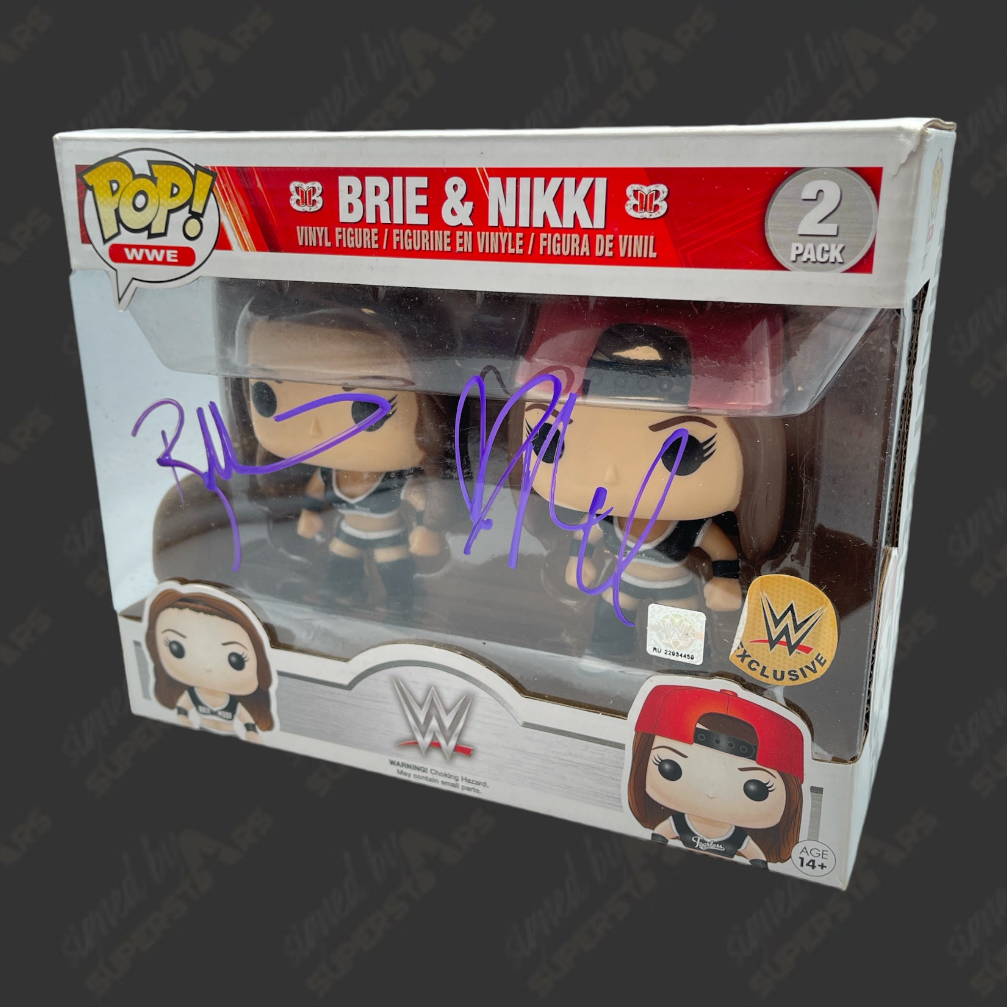 Brie & Nikki Bella dual signed WWE Funko POP Figure (2-pack)