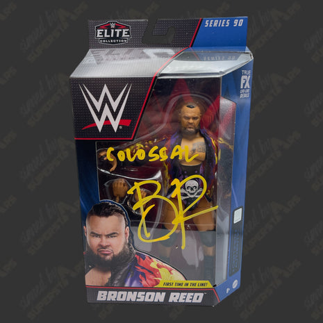 Bronson Reed signed WWE Elite Action Figure Series 90 (w/ Protector)