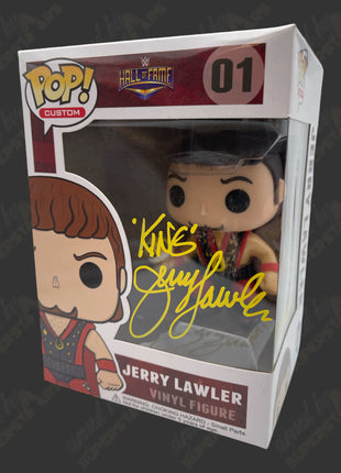 Jerry Lawler signed Custom Funko POP Figure