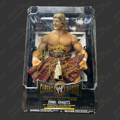 Rowdy Roddy Piper signed WWF Classic Superstars Ring Giants Action Figure (w/ JSA)